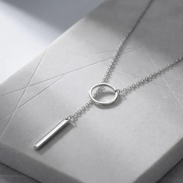 925_Silver_Circle_Bar_Lariat_Pendent_For_Women