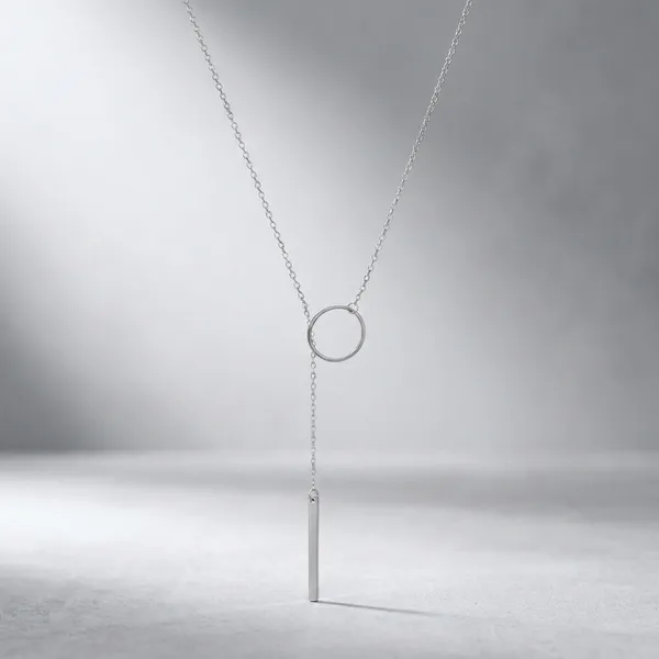 925_Silver_Circle_Bar_Lariat_Pendent_For_Women