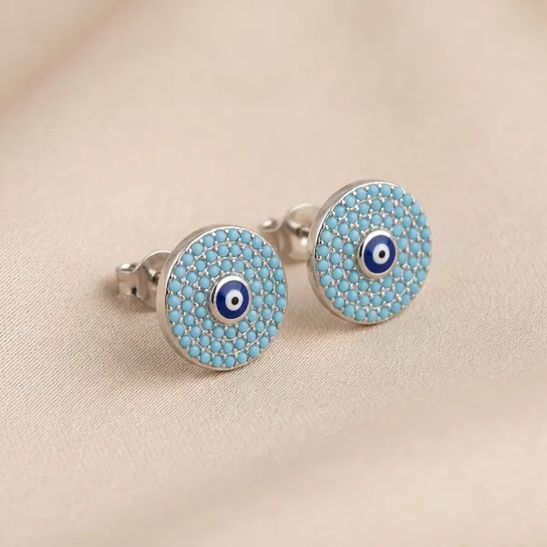 925_Silver_Turquoise_Evil_Eye_Stud_Earrings_For_Women