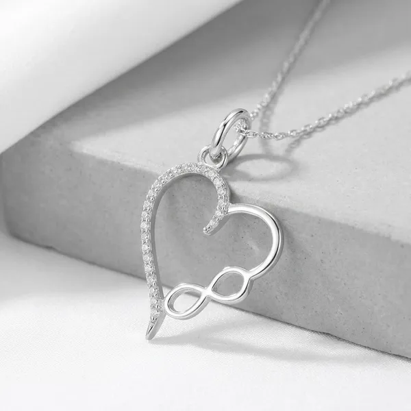 925_Silver_Heart_Infinity_Symbol_Pendant_Necklace_For_Women