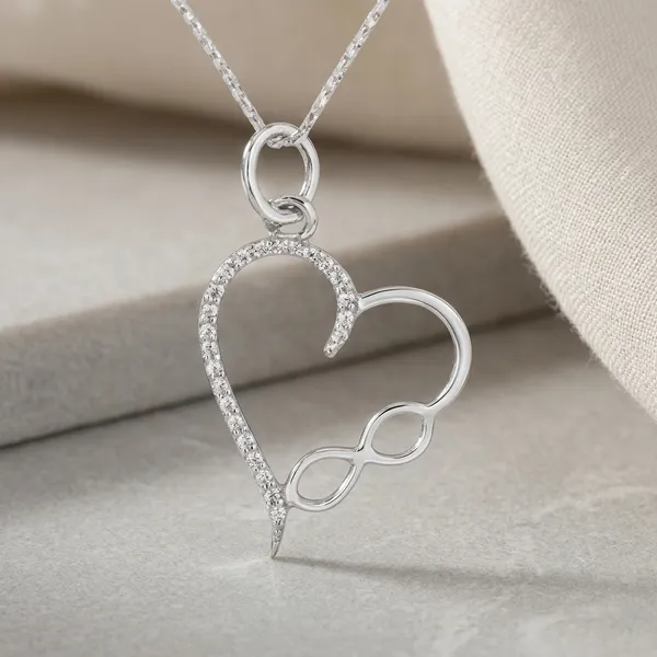 925_Silver_Heart_Infinity_Symbol_Pendant_Necklace_For_Women
