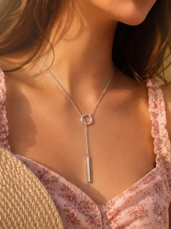 925_Silver_Circle_Bar_Lariat_Pendent_For_Women