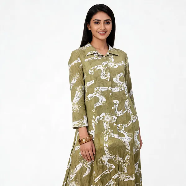 Olive_Green_Cotton_Floral_Embroidered_Kurta_Set_For_Women