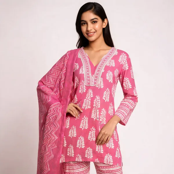 Pink_Cotton_Block_Print_Suit_Set_For_Women
