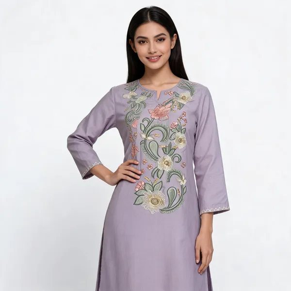 Grey_Cotton_Mix_Embroidered_Kurta_Set_For_Women