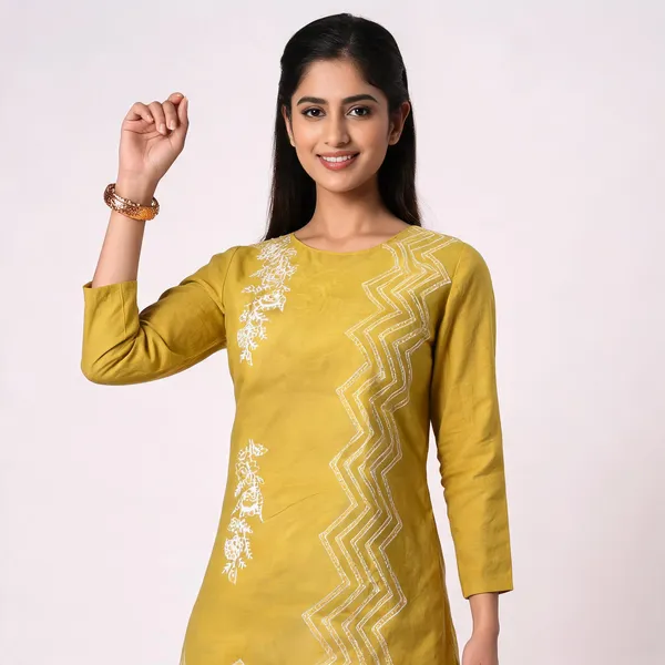 Yellow_Cotton_Relaxed_Kurta_For_Women
