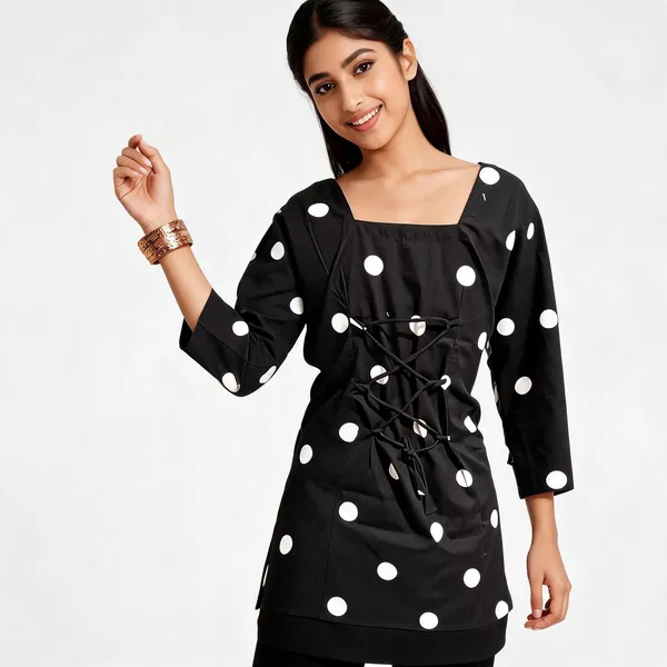 Black_Cotton_Corset_Style_Kurti_For_Women