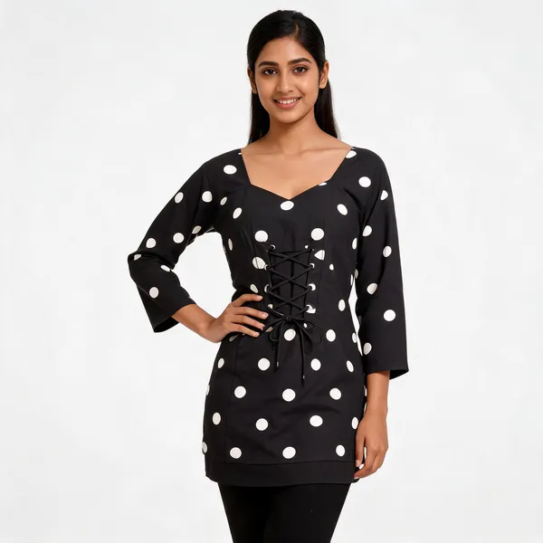 Black_Cotton_Corset_Style_Kurti_For_Women