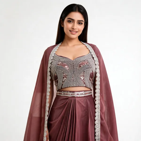 Mauve_Viscose_Georgette_Anarkali_Suit_Set_With_Cape_For_Women