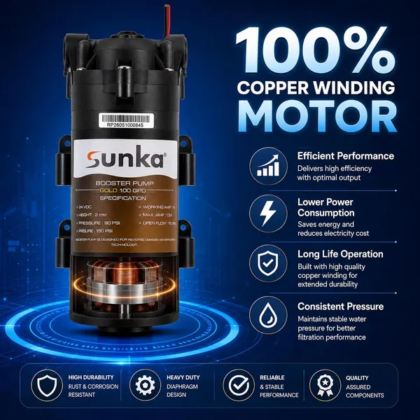 Sunka_Ro_Booster_Pump_Motor_100_Gpd_With_24V_Smps_Supply