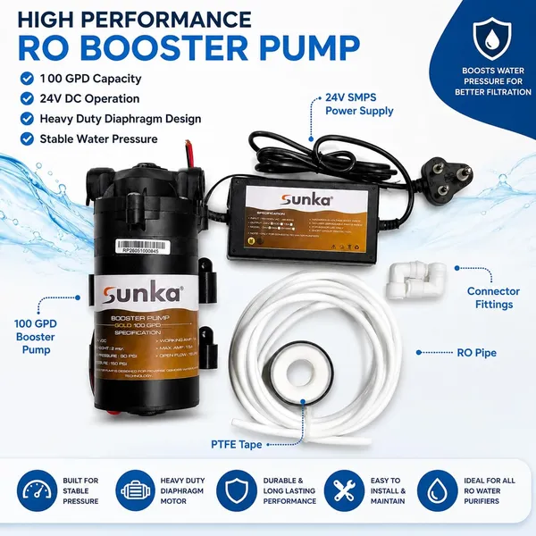 Sunka_Ro_Booster_Pump_Motor_100_Gpd_With_24V_Smps_Supply