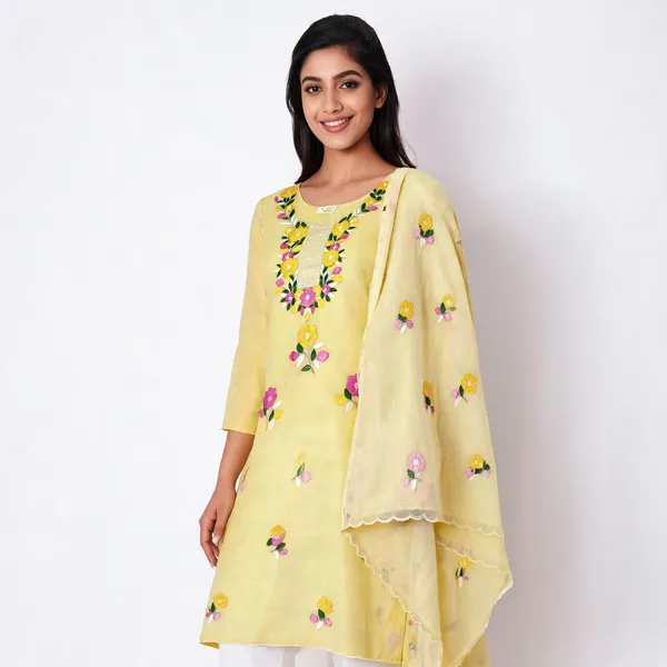 Yellow_Cotton_Premium_Dress_Material_For_Women