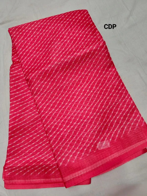Pink_Kota_Doria_Soft_Silk_Lehariya_Saree_With_Blouse_For_Women