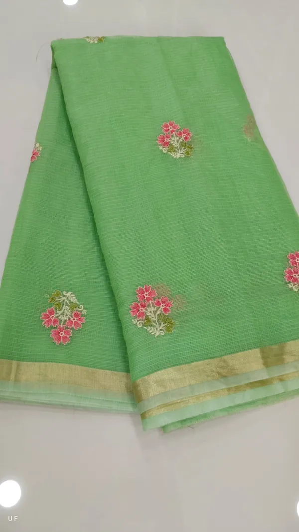 Green_Cotton_Premium_Embroidered_Saree_For_Women