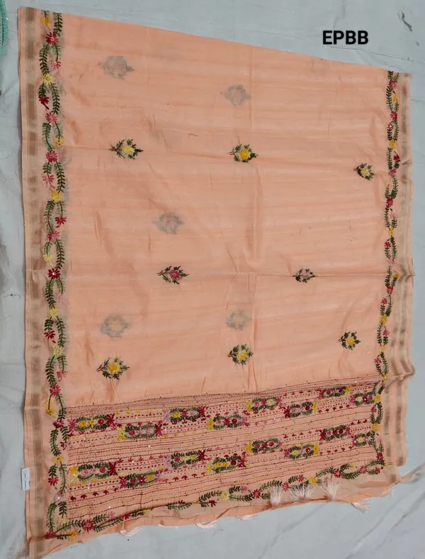 Peach_Cotton_Premium_Embroidered_Saree_For_Women