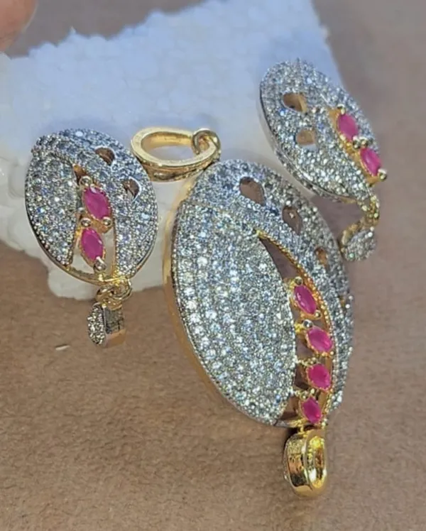Silver_Pink_Metal_Alloy_Artificial_Jewellery_For_Women