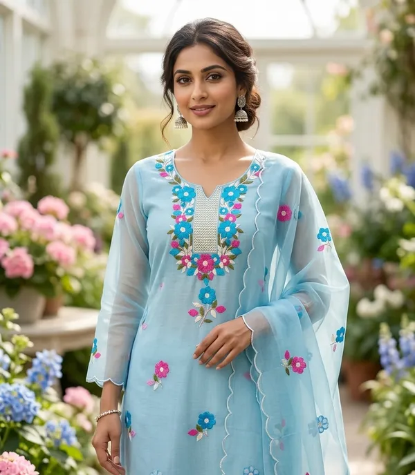 Sky_Blue_Cotton_Premium_Unstitched_Suit_Set_For_Women