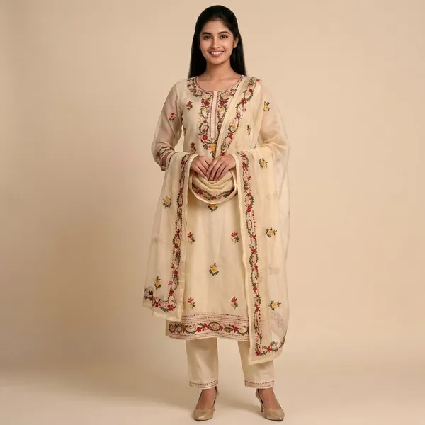Beige_Cotton_Premium_Unstitched_Suit_For_Women