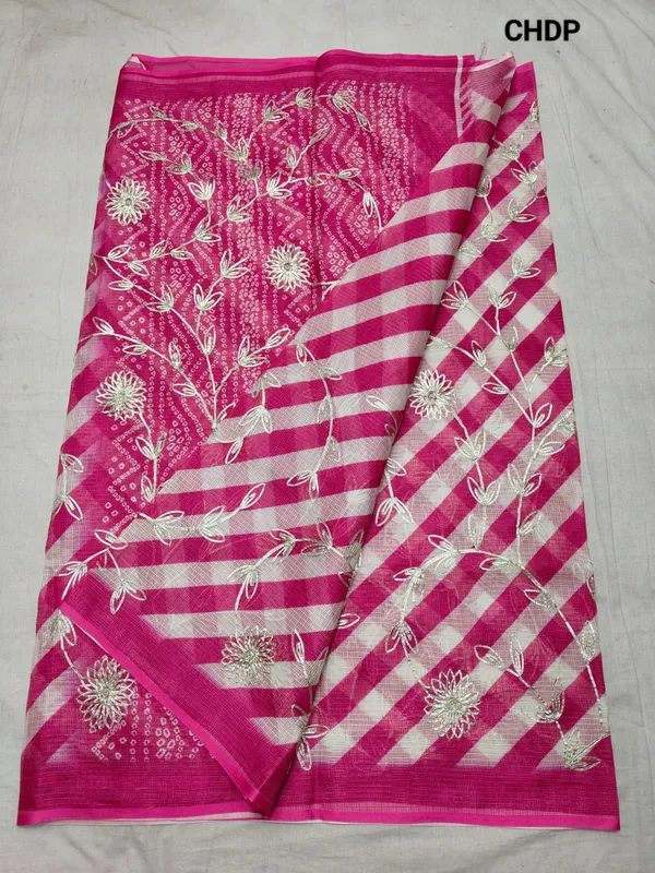 Pink_Kota_Doria_Cotton_Saree_With_Blouse_For_Women