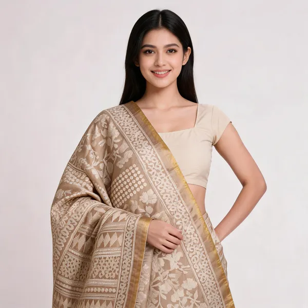 Beige_Silk_Premium_Dupatta_For_Women