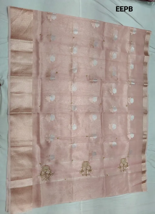 Peach_Silk_Premium_Embroidered_Saree_For_Women