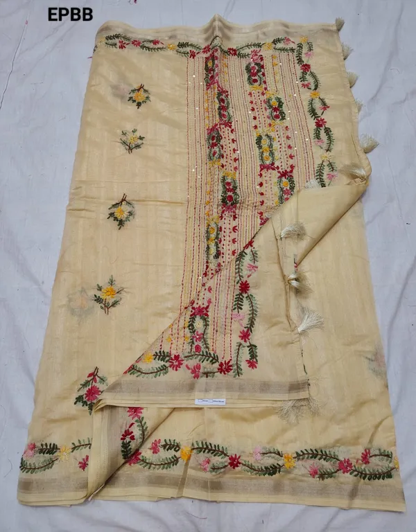 Beige_Cotton_Premium_Unstitched_Suit_For_Women