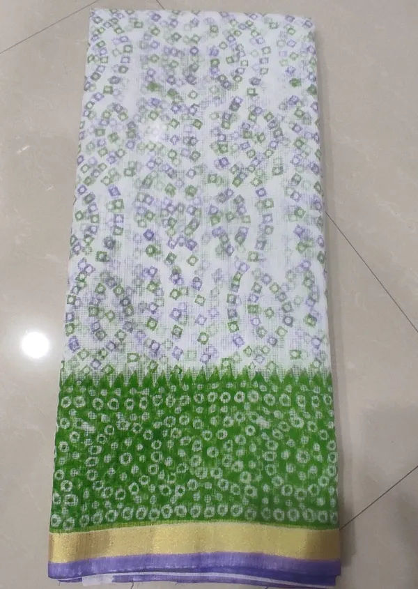 Off_White_Kota_Doria_Cotton_Saree_With_Blouse_For_Women