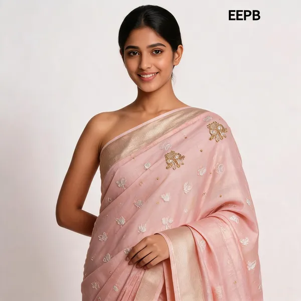 Peach_Silk_Premium_Embroidered_Saree_For_Women
