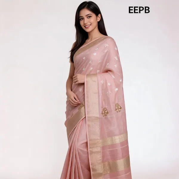 Peach_Silk_Premium_Embroidered_Saree_For_Women