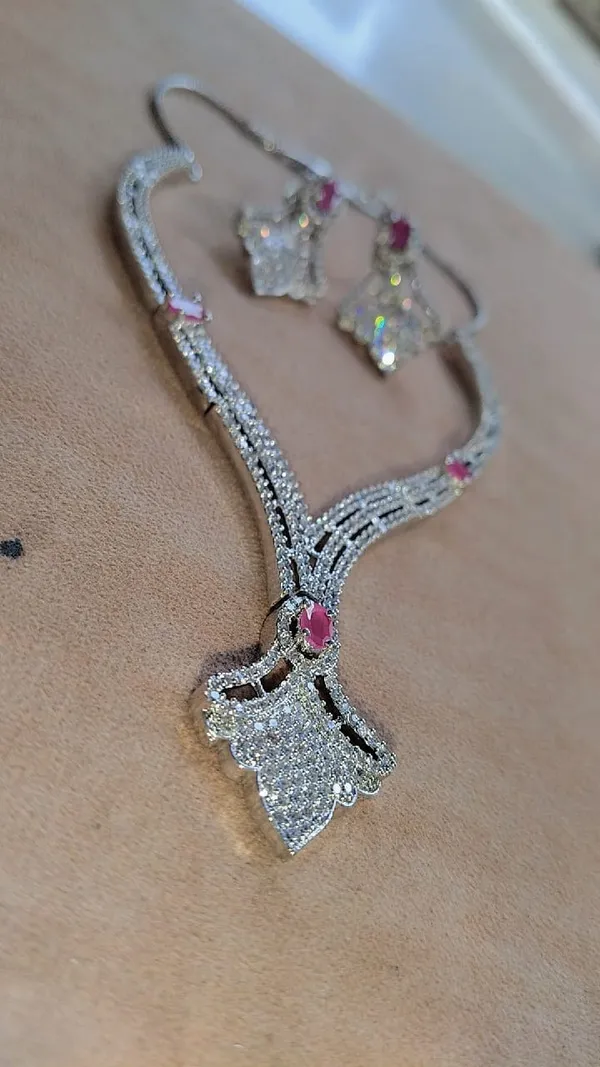 Silver_Pink_Metal_Alloy_Artificial_Jewellery_For_Women