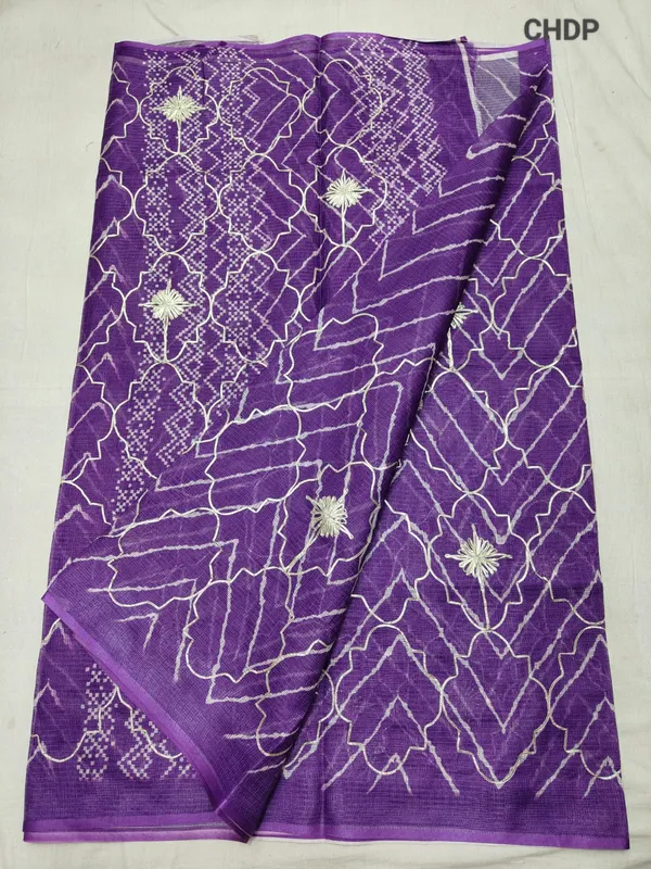 Purple_Kota_Doria_Cotton_Saree_With_Blouse_For_Women