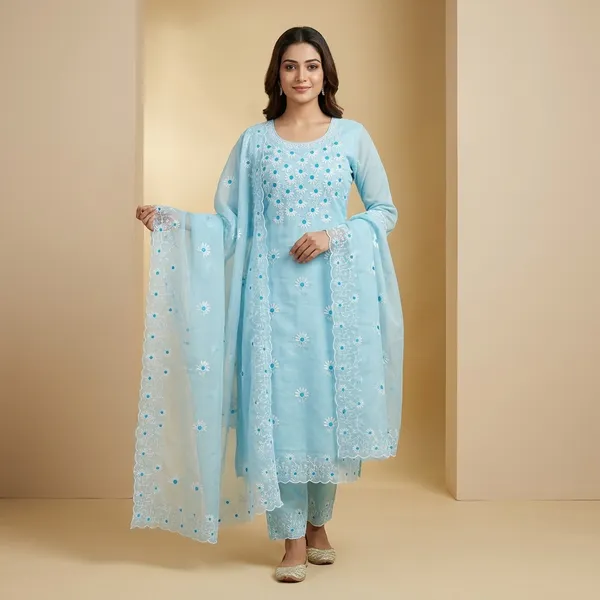 Sky_Blue_Soft_Breathable_Premium_Unstitched_Suit_Set_For_Women