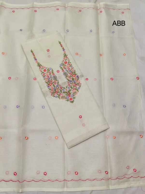 Cream_Kota_Doriya_Cotton_Suits_2Pc_Dress_Material_For_Women