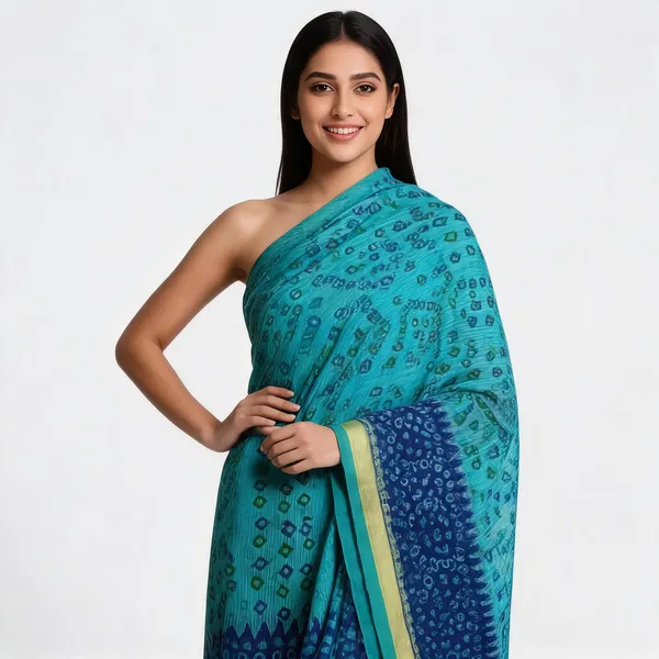 Turquoise_Blue_Georgette_Premium_Dupatta_For_Women