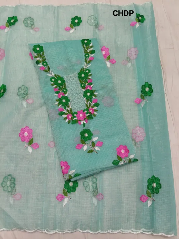 Turquoise_Cotton_Premium_Dress_Material_Set_For_Women