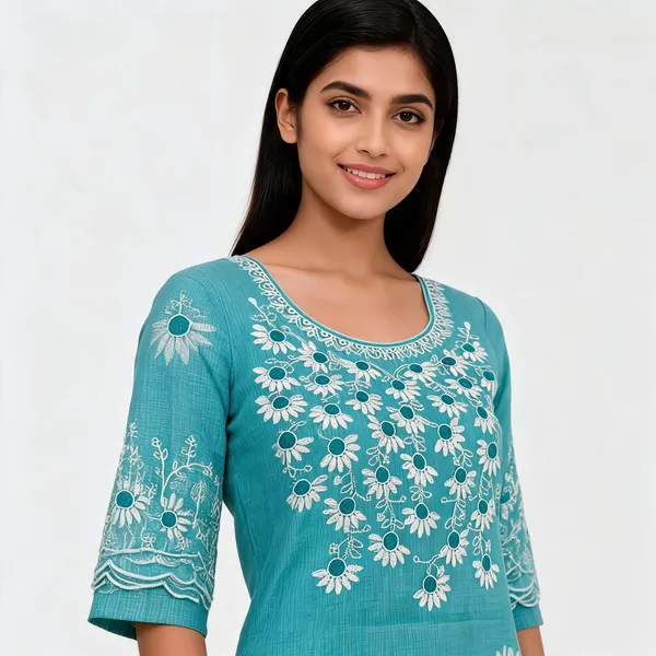 Turquoise_Cotton_Premium_Unstitched_Suit_Set_For_Women