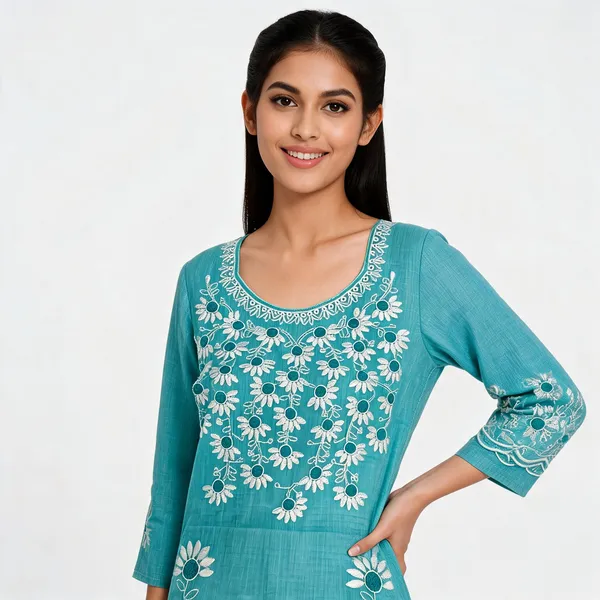 Turquoise_Cotton_Premium_Unstitched_Suit_Set_For_Women