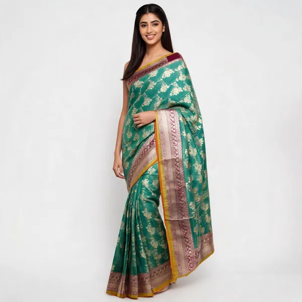 Green_Silk_Premium_Traditional_Woven_Border_Saree_For_Women