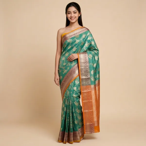 Green_Silk_Premium_Traditional_Woven_Border_Saree_For_Women