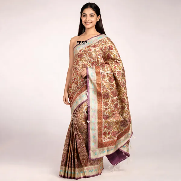 Beige_Silk_Premium_Saree_With_Blouse_For_Women