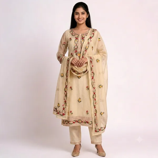 Beige_Cotton_Premium_Unstitched_Suit_For_Women