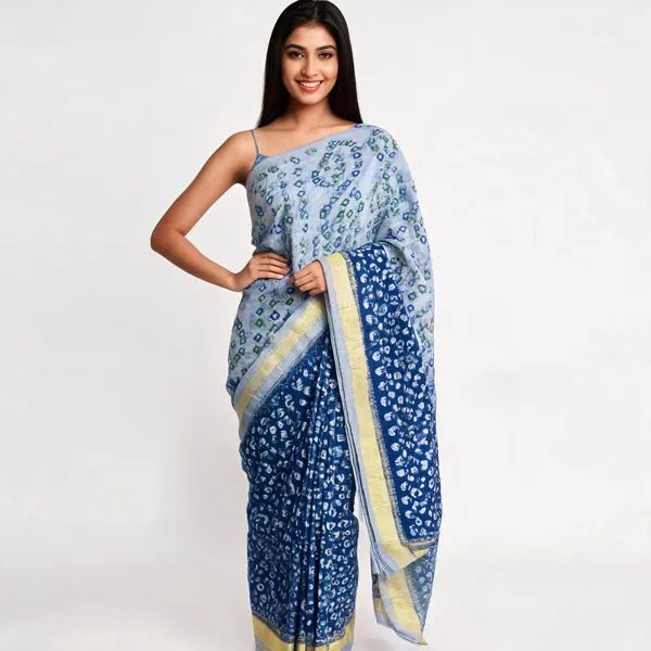 Blue_Cotton_Premium_Bandhani_Saree_For_Women