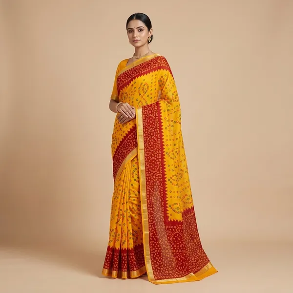 Yellow_Kota_Doria_Cotton_Saree_With_Blouse_For_Women