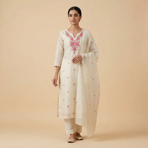 Cream_Kota_Doriya_Cotton_Suits_2Pc_Dress_Material_For_Women