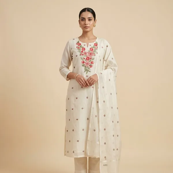 Cream_Kota_Doriya_Cotton_Suits_2Pc_Dress_Material_For_Women