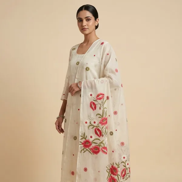 Cream_Kota_Doriya_Cotton_Suits_2Pc_Dress_Material_For_Women