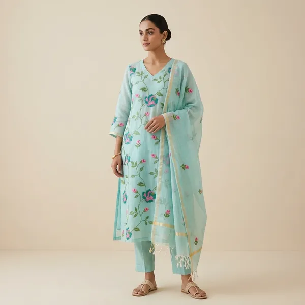 Light_Green_Kota_Doria_Suits_2Pc_Dress_Material_For_Women