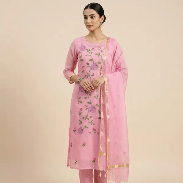 Light_Pink_Kota_Doria_Suits_2Pc_Dress_Material_For_Women