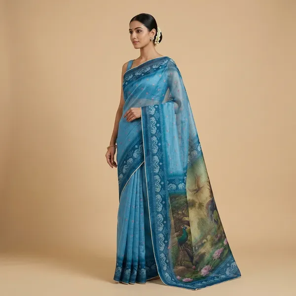 Blue_Kota_Soft_Silk_Saree_For_Women