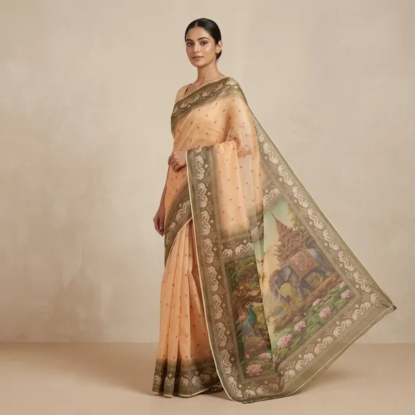 Peach_Kota_Soft_Silk_Saree_For_Women